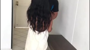 NAUGHTY LATINA CONVINCES A DELIVERY MAN TO FUCK HER