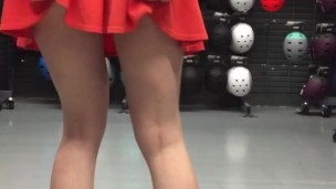Public Panties Upskirt in Sport Shop
