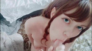 cute teen sucking and riding dick while mom’s not at home